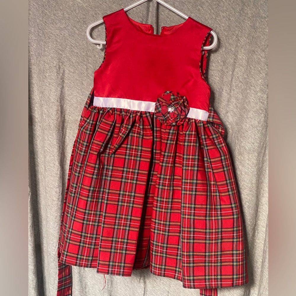 Little Miss red/plaid dress 2t holiday